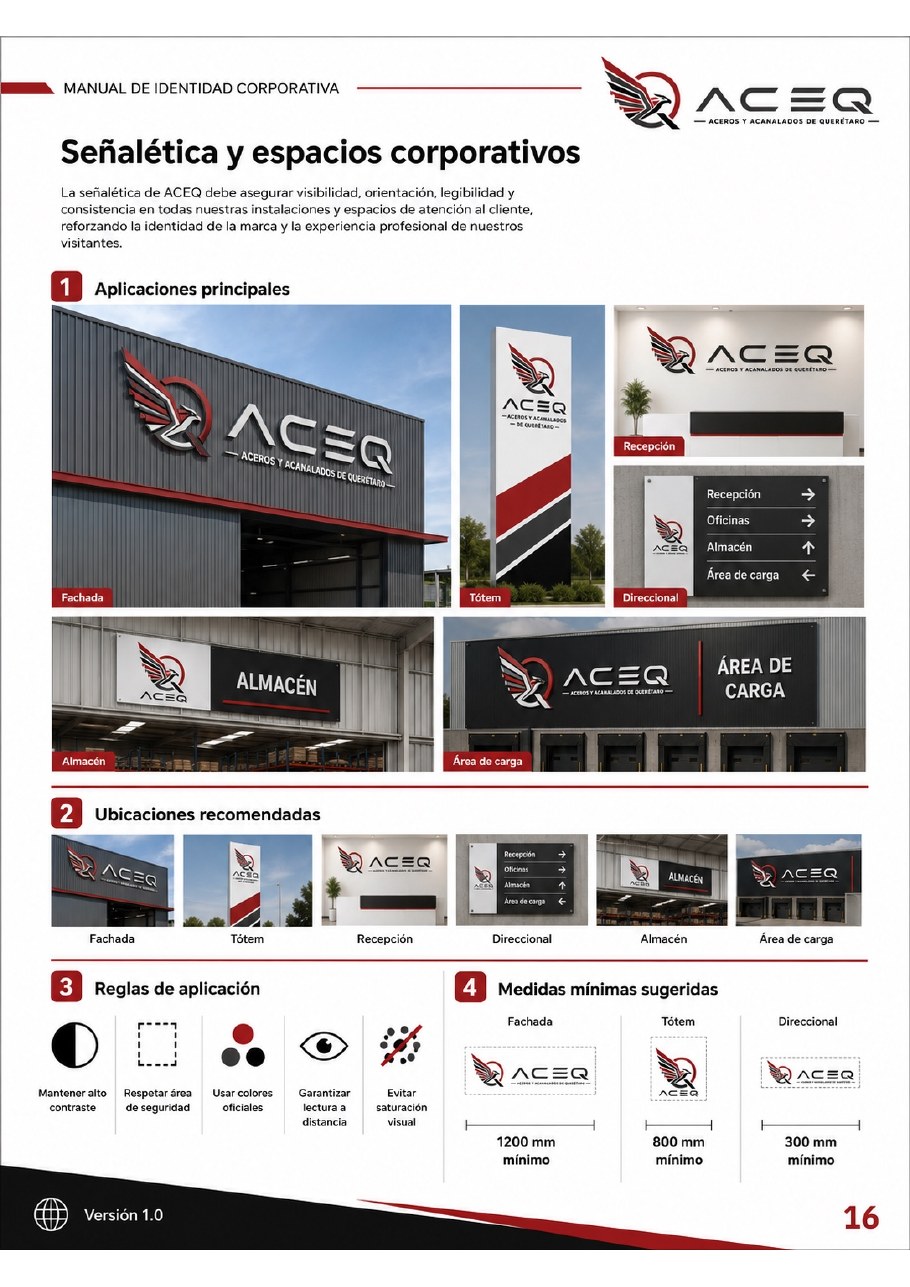 Señalética y espacios corporativos ACEQ