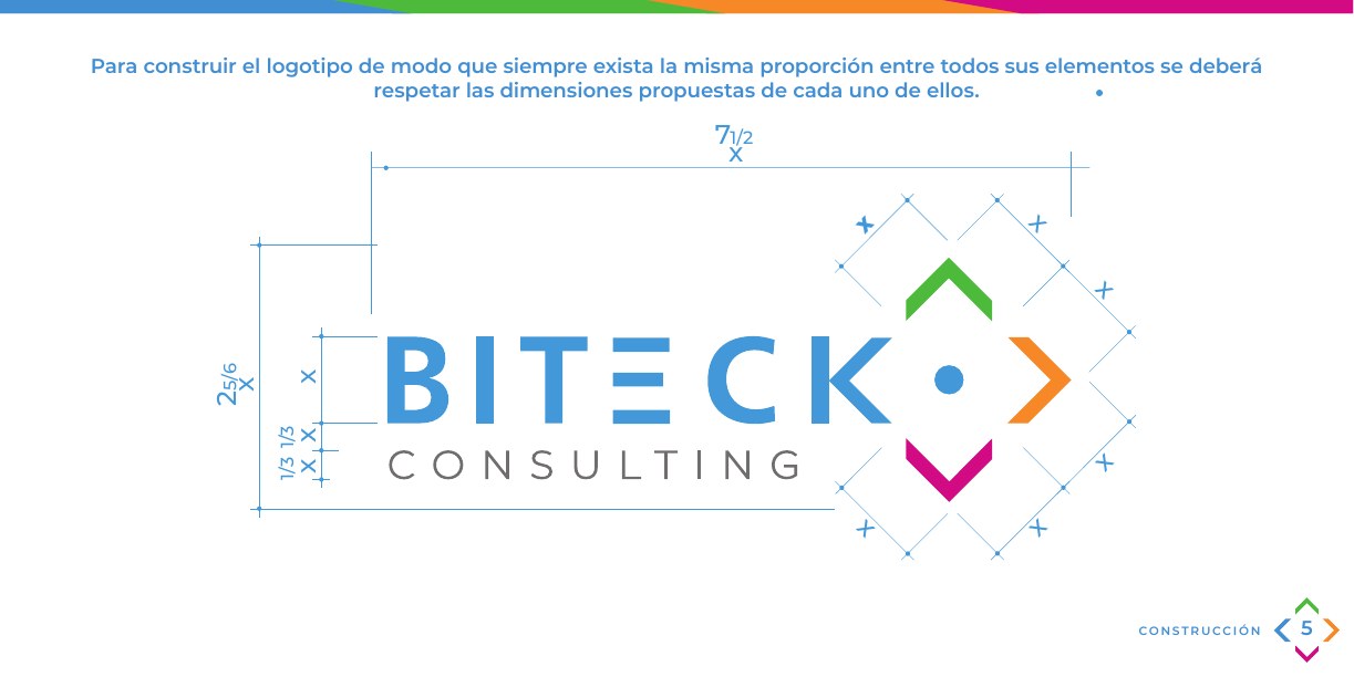 Construcción geométrica del logotipo Biteck