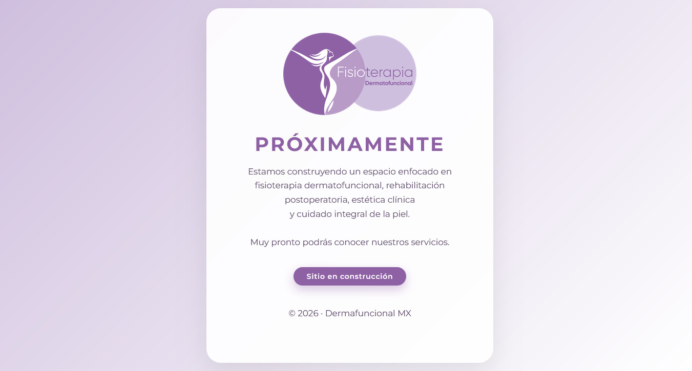 Micrositio de lanzamiento de Fisioterapia Dermatofuncional