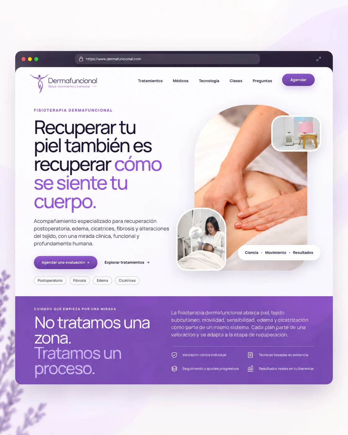 Preview principal del sitio web Dermafuncional