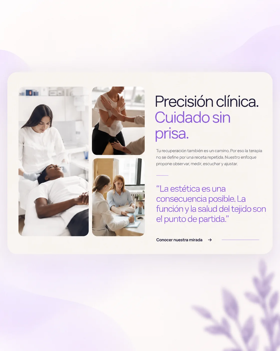 Sección Precisión clínica del sitio Dermafuncional