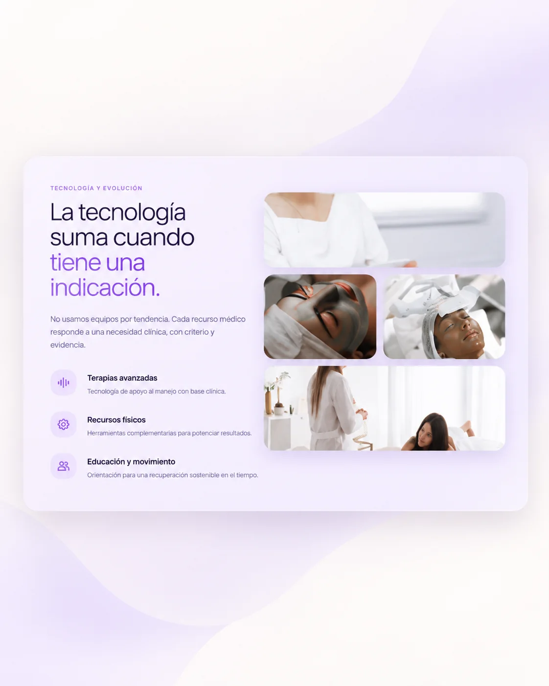 Sección de tecnología del sitio Dermafuncional
