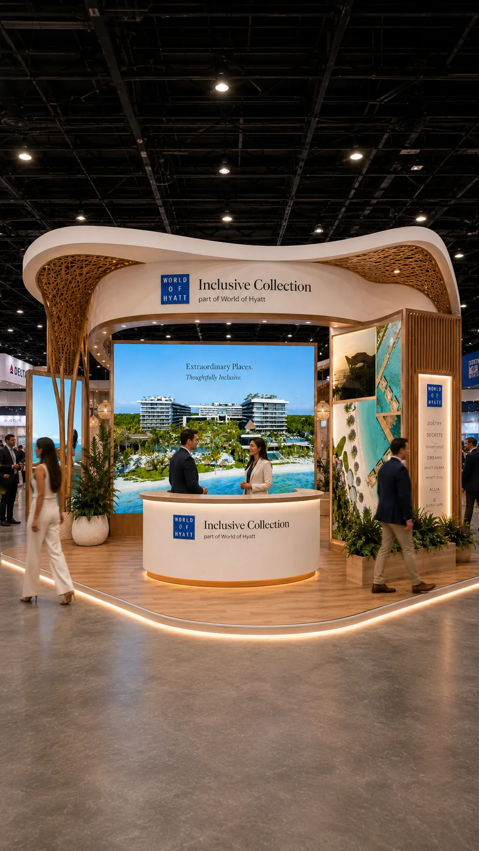 Vista frontal del stand Inclusive Collection